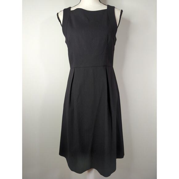 Theory Dresses & Skirts - Theory Black Squared Neck‎ Dress Women's Size 8  Academia Preppy Casual